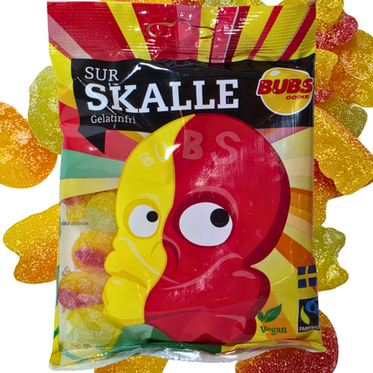 Bubs Sur Skalle Sour Skull Gummies 90g - Swedish Candy