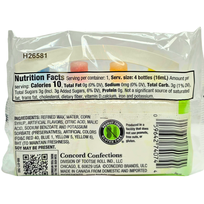 Back side of a packaged confection product showing Nutrition Facts, ingredients, a QR code, and the brand name Concord Confections on a white background.